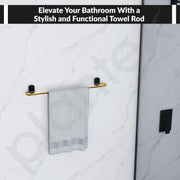 Plantex 304 Grade Stainless Steel 24 inch Single Towel Rod for Bathroom/Towel Bar/Towel Hanger/Bathroom Accessories - Parv (Gold & Black)