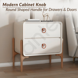 Plantex Drawer Knobs/Ring Drawer Kadi/Pull-Push Knobs for Kitchen/Bedroom Drawer - Pack of 6 (Rose Gold & Satin Black)