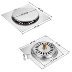 Plantex 304 Grade Stainless Steel Floor Pop Up/Push to Open Grating Floor Drainer/Wash Basin Strainer/Bathroom Drain/Jali for Bathroom and Kitchen (6x6 inches) - Chrome