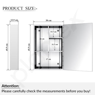 Plantex Premium Bathroom Cabinet with Mirror/ 304 Stainless Steel Bathroom Shelf for Wall with Mirror/Bathroom Organiser with Mirror/Bathroom Accessories (12x18 Inch-Chrome)