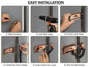 Plantex Door Chain with Baby Latch/Door Chain Lock for Main Door/Latch Lock for Door/Heavy Duty Door Safety Guard Lock for Home, Hotel & Office Security â€“ Pack of 1 (DTK-294-Rose Gold)