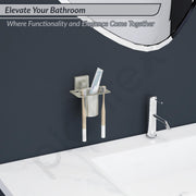Plantex Tumbler Holder for Bathroom/Stainless Steel Toothbrush Holder/Toothpaste Holder/Bathroom Accessories Ã¢â‚¬â€œ Pack of 1, Aqua (Satin)