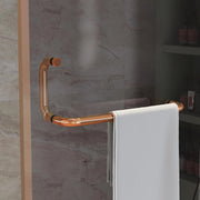 Plantex Shower Door Handle/Stainless Steel Towel Bar Combination/Towel Holder for Glass Shower Door and Bath Door Pull Handle - Pack of 1 (PVD Rose Gold)
