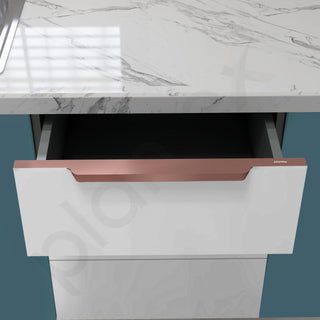 Plantex Profile Handle for Kitchen Cabinet/22 Inch Alluminium Drawer Profile Handle/Wardrobe Pull Handle for Home/Office/Hotel - Pack of 3 (Rose Gold)