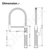 Plantex Solid Brass Kitchen Sink Mixer Tap | Hot & Cold Water Single Lever With 360Ãƒâ€šÃ‚Â° Swivel Spout | Gold (8982)
