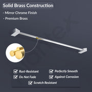 Plantex Smero Pure Brass Towel Hanger for Bathroom/Single Towel Rod/Towel Bar/Bathroom Accessories - Arrete (24 Inch-Chrome)