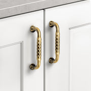Plantex Cabinet Handle/Kitchen Cabinet Door Handle/Wardrobe/96 mm Cupboard Handle/Door Pull-Push Handle for Home/Office - Pack of 2 (Brass Antique)