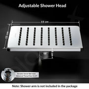 Plantex Stainless Steel Overhead Shower 6 x 6 inch with Water-Saving Technology/High pressure Rain Shower Head without Shower Arm/Bathroom Shower -(Elegance-Chrome)