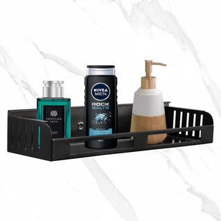 Plantex GI Metal Bathroom/Kitchen Shelf/Rack/Bathroom Accessories (14 X 5 Inches) - Black