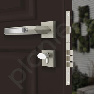 Plantex Triple Security Door Lock for Home/Main Door Lock Set with 3 Years of Warranty/Mortise Lock for Door with Brass Lock Body & Cylinder(7082 - Satin White & Chrome)