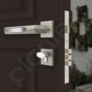 Plantex Triple Security Door Lock for Home/Main Door Lock Set with 3 Years of Warranty/Mortise Lock for Door with Brass Lock Body & Cylinder(7082 - Satin White & Chrome)