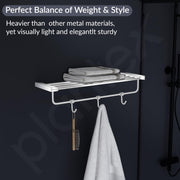 Plantex Smero Pure Brass 24 inch Towel Rack for Bathroom/Towel Stand/Hanger/Towel Holder/Towel Bar/Bathroom Accessories - Arrete (Chrome)