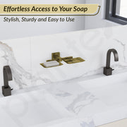 Plantex Stainless Steel Double Soap Holder for Bathroom/Soap Case/Dual Soap Dish/Soap Storage/Bathroom Accessories - Pack of 1, Aqua (Brass Antique)