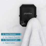 Plantex 304 Grade Stainless Steel Robe Hook for Bathroom/Cloth-Towel Hanger/Hooks for Wall/Bathroom Accessories - Cute (Black)