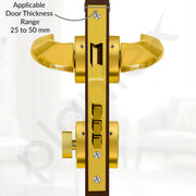 Plantex Mortise Door Lock for Home/Main Door Lock with 3 Years of Warranty/Door Handle Lock Set with Brass Lock Body & Cylinder (7128, PVD Gold)