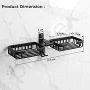 Plantex Dual Soap Dish for Bathroom/Aluminium Double Soap Holder with Hook/Soap Stand/Case for Basin/Bathroom Accessories - Pack of 1 (Black)