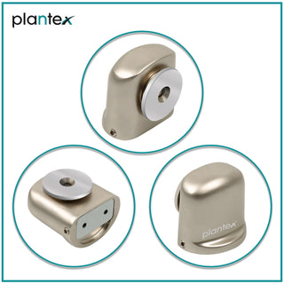 Plantex Heavy Duty Door Magnet Stopper/Door Catch Holder for Home/Office/Hotel, Floor Mounted Soft-Catcher to Hold Wooden/Glass/PVC Door - Pack of 20 (193 - Satin Matt)