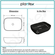 Plantex Wash Basin for Bathroom/Ceramic Basin/Rectangle Tabletop Basin/Wash Basin for Home/Restaurant (18 x 13 x 5 Inch - Charcoal Black)