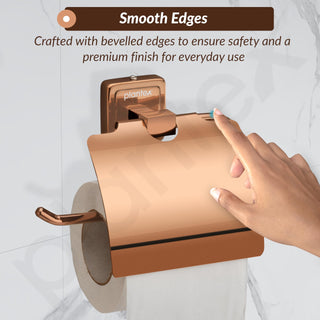 Plantex 304 Grade Stainless Steel Toilet Paper Holder/Stand for Toilet Paper Roll/Tissue Paper Holder - Decan (Rose Gold)