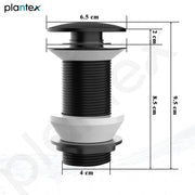 Plantex Solid Brass Waste Coupling for Washbasin - 3 Inch Full Thread, Matt Black (Pack of 1)