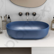 Plantex Tabletop Wash Basin for Bathroom/Designer Ceramic Basin/Countertop Wash Basin/Home/Office (Blue - 22 x 14 x 6 Inch)