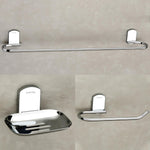 Plantex Parv 304 Grade Stainless Steel Towel Rod for Bathroom/Soap Holder/Napkin Ring/Bathroom Accessories - 3 Pcs Combo (Chrome)