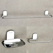 Plantex Parv 304 Grade Stainless Steel Towel Rod for Bathroom/Soap Holder/Napkin Ring/Bathroom Accessories - 3 Pcs Combo (Chrome)