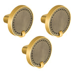 Plantex Knobs for Drawers/Drawer Knobs/Round Knob for Cabinets/Pull-Push Knob for Kitchen/Bedroom/Drawer - Pack of 3 (Brass Antique & Gold)