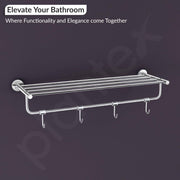 Plantex Stainless Steel 24 Inch Towel Rack for Bathroom/Towel Holder/Towel Stand/Towel Hanger/Bar/Bathroom Accessories - Pack of 1 (Chrome)