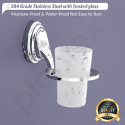 Plantex 304 Grade Stainless Steel Tumbler Holder/Tooth Brush Holder/Bathroom Accessories - Cubic (Chrome)
