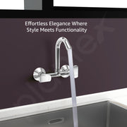 Plantex Sink Mixer for Kitchen/360 Degree Rotating Spout/Hot & Cold Water Mixer/Wall Mount Sink Mixer with Teflon Tap - Pack of 1 (Chrome, Kroma)