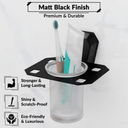 Plantex Tumbler Holder for Bathroom/304 Grade Stainless Steel Toothbrush Holder/Toothpaste/Razor Holder/Bathroom Accessories - Pack of 1 (PMB-2406, Z-Black)