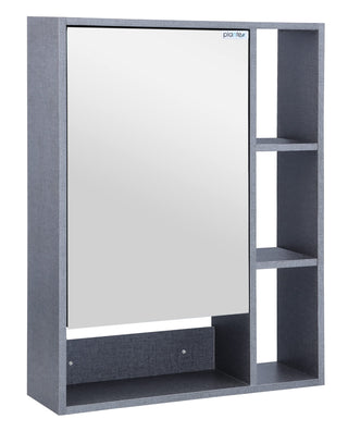 Plantex Bathroom Mirror Cabinet - HDHMR Wood Retro Bathroom Organizer Cabinet Bathroom Accessories (Linen Grey/18 x 24 Inches)