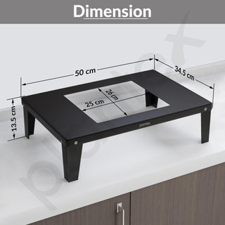 Plantex GI Steel Oven Stand/Microwave Stand for Kitchen Platform/Easy to Screw-Fit & Assemble OTG Rack/Kitchen Storage Shelf – Metal (Black)