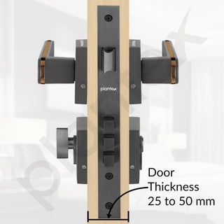 Plantex Triple Security Door Lock for Home/Main Door Lock Set with 3 Years of Warranty/Mortise Lock for Door with Brass Lock Body & Cylinder (7125, Grey & Choco)