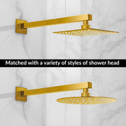 Plantex 21-Inch Shower Arm for Overhead Shower/Stainless Steel Shower Pipe/Wall Mount Bathroom Fitting with Â½-Inch Thread - Pack of 1 (Gold)