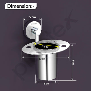 Plantex Tumbler Holder for Bathroom/Stainless Steel Tooth Brush Holder/Toothpaste Holder - Pack of 1 (Chrome)