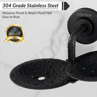 Plantex 304 Grade Stainless Steel Double Soap Holder/Soap Stand/Soap Dish for Bathroom and Wash Basin/Bathroom Accessories - Daizy (Black)