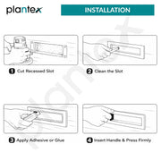 Plantex Concealed Handle for Sliding Door/Sliding Door Handle/224mm Concealed Handle for Wardrobe/Kitchen Cabinet - Pack of 2 (Brass Antique)