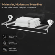 Plantex Royal Stainless Steel Towel Hanger for Bathroom/Towel Stand/Towel Hanger/ Bathroom Accessories (Chrome Finish) - 24 inch