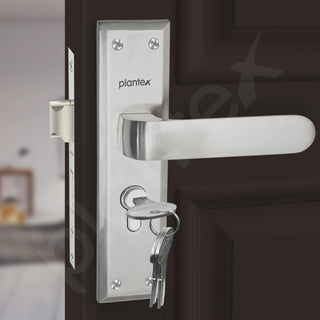 Plantex Main Door Lock Handle Set/6-Lever Locks Mechanism with 3 Years of Warranty/Mortise Lock with 3 Keys, Brass Locks Body & Cylinder(PTP-06 Matt)