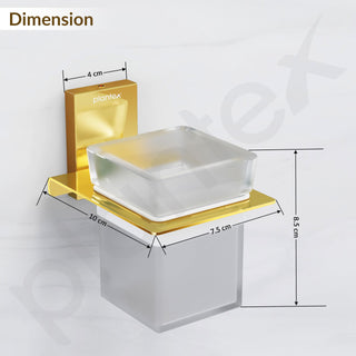 Plantex 304 Grade Stainless Steel Glass Tumbler Holder/Toothbrush Holder for Bathroom/Bathroom Accessories – Pack of 1 (Crystal, PVD Gold)