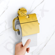 Plantex 304 Grade Stainless Steel Toilet Paper Roll Holder for Bathroom/Toilet Paper Holder/Tissue Paper Roll Holder for Bathroom Accessories - Oreo (Gold)
