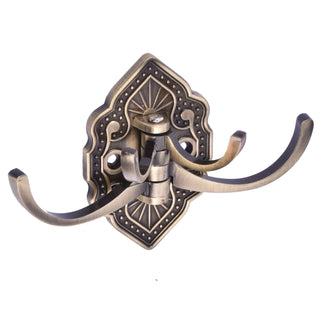 Plantex Antique Robe Hook/Cloth-Towel Hanger/Door Hanger Hook/Wall Hangers for Clothes/Robe Hooks for Bathroom Accessories - (Brass-Zinc)
