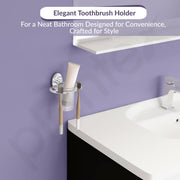 Plantex 304 Grade Stainless Steel Tumbler Holder Stand with Space for Toothbrush Holder/Bathroom Accessories - Olive (Chrome)