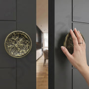 Plantex Heavy Duty Aluminum 5-inch Round Shape Door Handle for Main Door and Pull-Push Handle for Wooden and Glass Door for Home/Hotel/Office - Pack of 1(Brass Antique)
