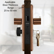 Plantex Door Lock Set - Main Door Lock Plate Handle Set/Mortise Lock with 3 Keys/Lock Body and Cylinder - Pack of 1 (OHMH-21, PVD Rose Gold & Black)