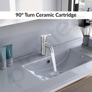 Plantex Brass Pillar Cock Water Tap/Pillar Cock for Wash Basin with Teflon Tape/Single Lever Tabletop Basin Tap - (ORE-1401, Chrome)