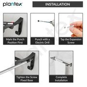 Plantex Stainless Steel Towel Hanger for Bathroom/Dual Towel Rod/Bar/Bathroom Accessories(24 Inch-Black-1007)