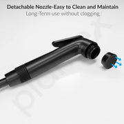 Plantex Jet Spray for Toilet/ABS Health Faucet with 1 Meter Shower Hose Pipe and Wall Hook/Health Faucet Set for Bathroom/Hand Gun for Toilet - (Black)
